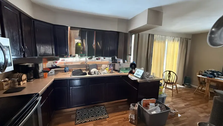 Before: dated kitchen