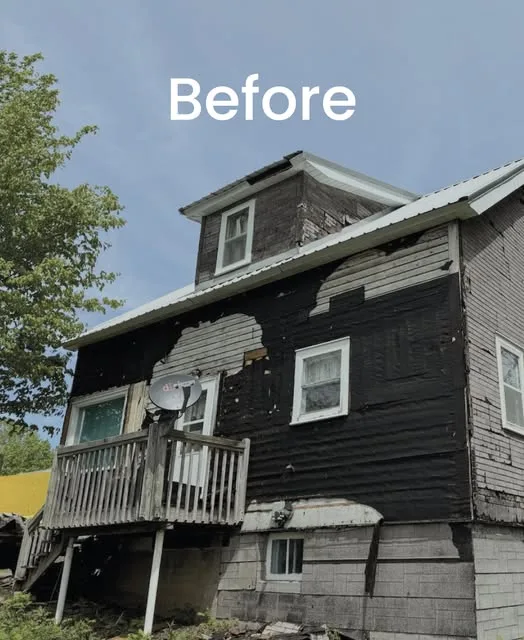 3 Brothers Construction Instagram post: damaged siding before photo