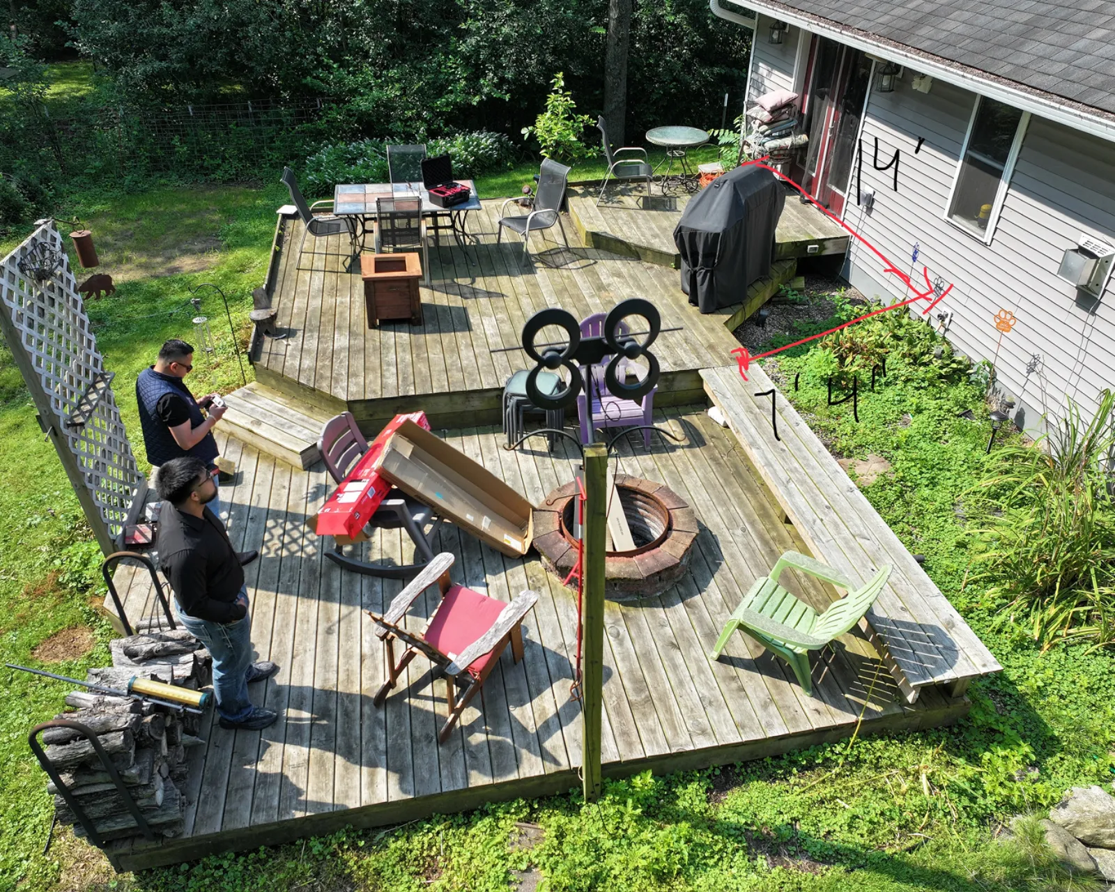 Before: backyard before deck construction