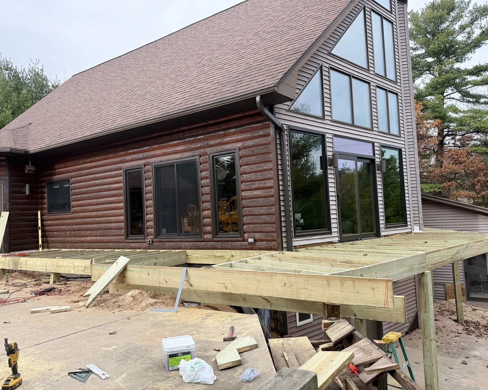 Deck under construction by 3 Brothers Construction