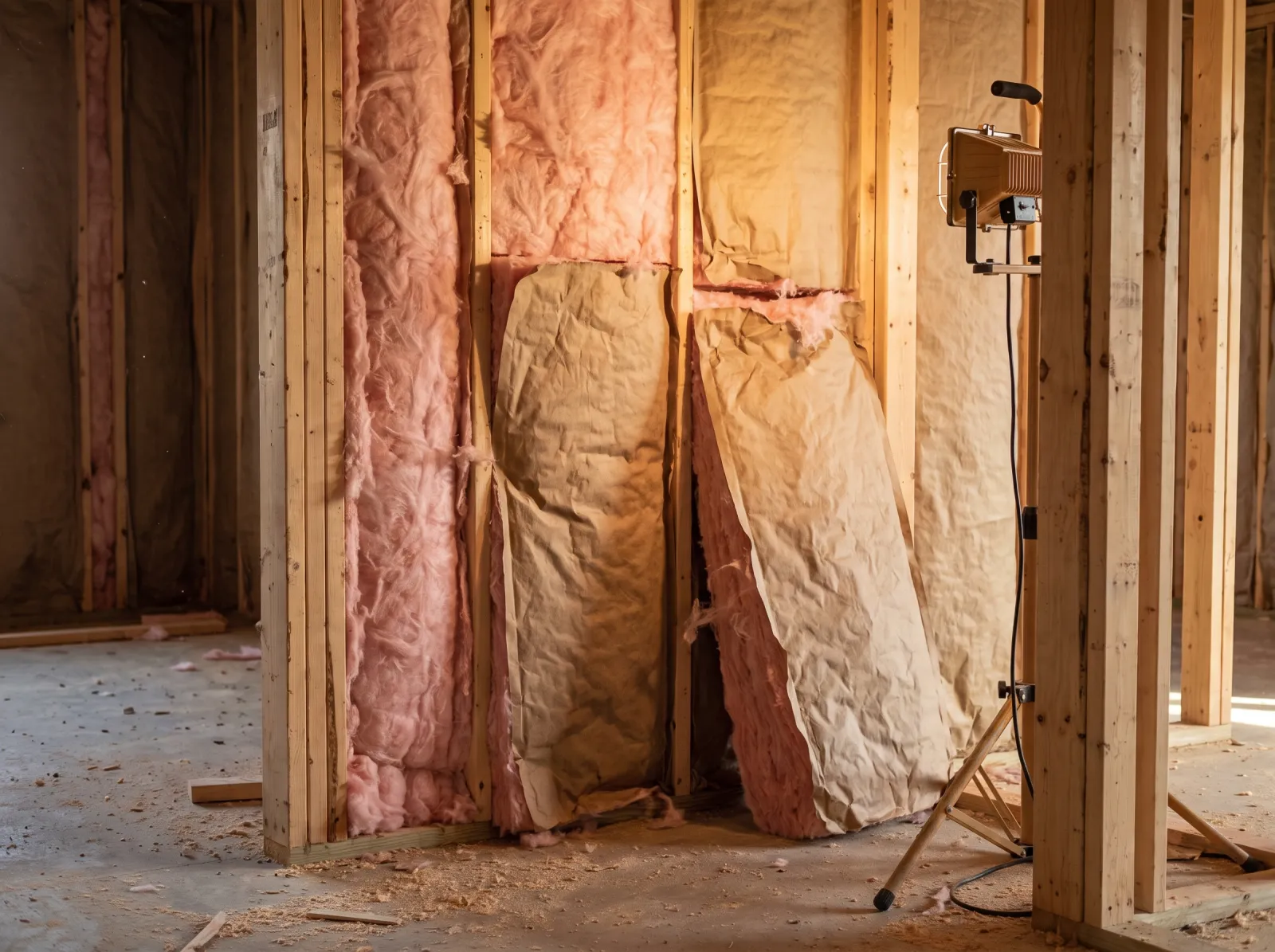 Fiberglass attic insulation installed by 3 Brothers Construction