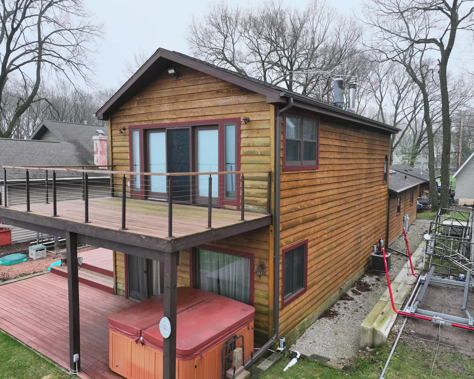 Before: worn or damaged siding before replacement